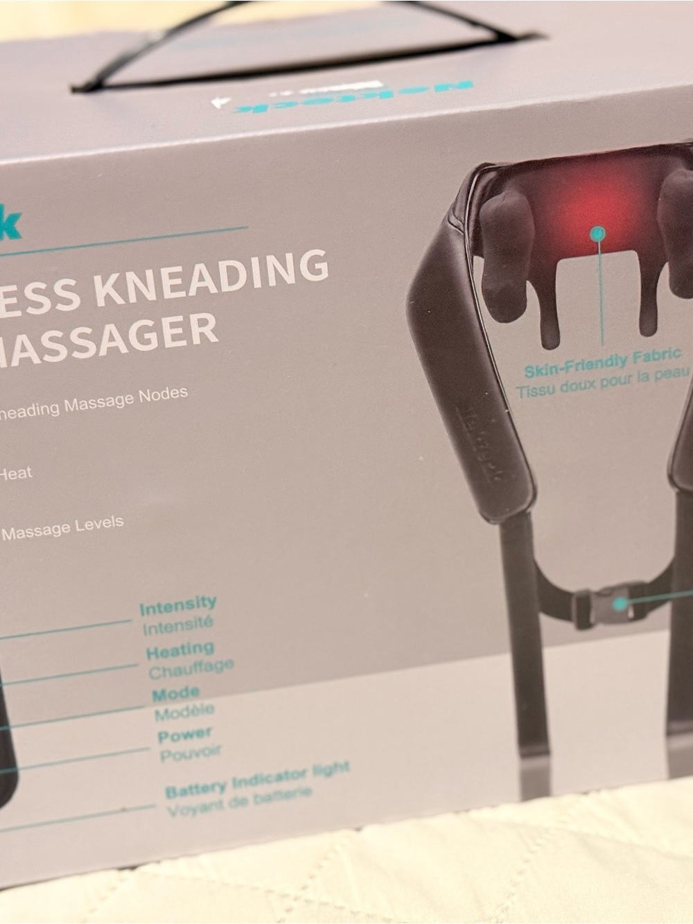 Cordless Kneading Neck Massager in Black